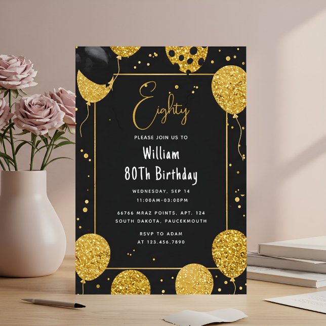 Invitation Comme Retro Amusant Humor Adulte Happy Chic 80e an (Créateur téléchargé)