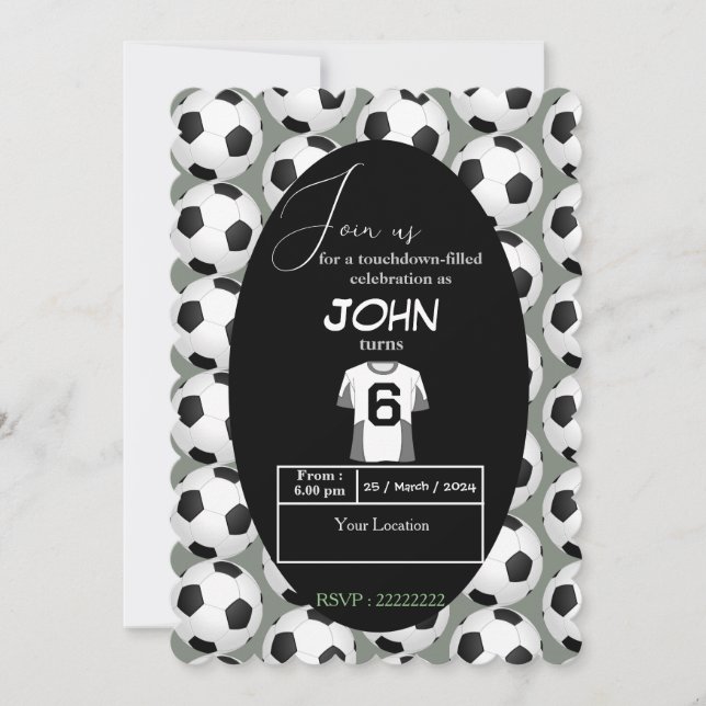 Invitation Commencez la fête du 6e anniversaire (Devant)