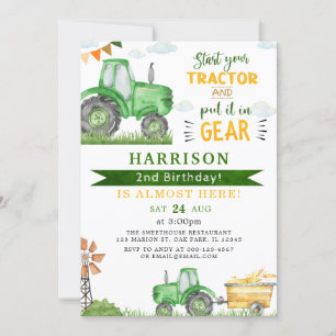 Invitation Commencez votre tracteur et mettez dans l'engrenag