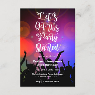 Invitation Commençons cette fête Fête d'anniversaire