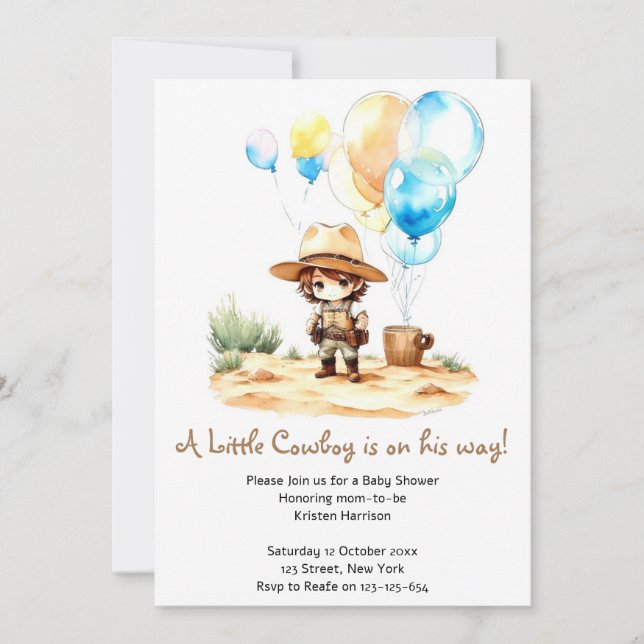 Invitation Comment faire la joie : Baby shower sauvage de Cow (Devant)