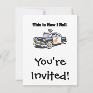Invitation Comment je roule (Police/Cop Car)
