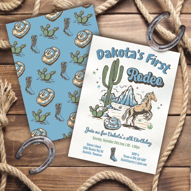 Invitation Comment l'Occident était un Cowboy Birthday Boy Bl (Créateur téléchargé)