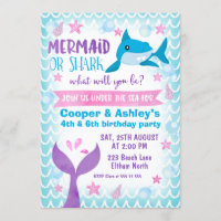 Invitation commune d'anniversaire de sirène et de