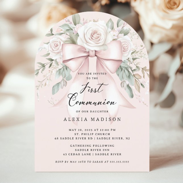 Invitation communion Bow & Blossom (Créateur téléchargé)