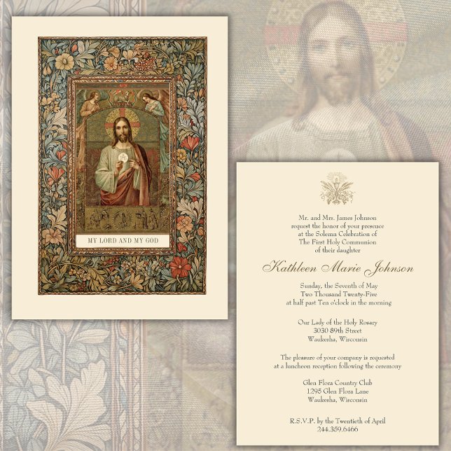 Invitation Communion catholique Jésus garçon ou fille (Créateur téléchargé)
