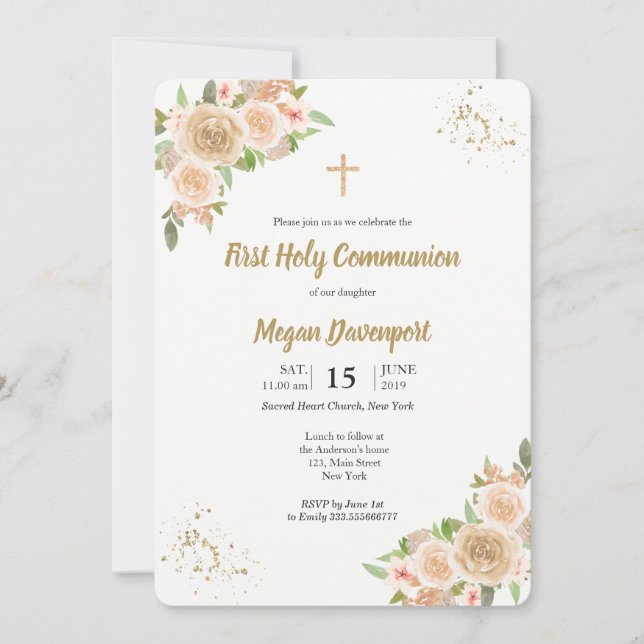 Invitation Communion florale (Devant)