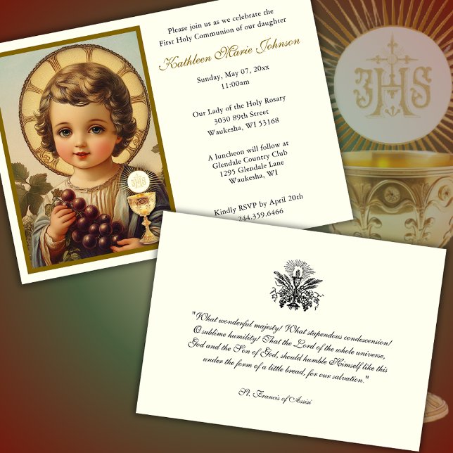 Invitation Communion traditionnelle catholique Jésus (Créateur téléchargé)