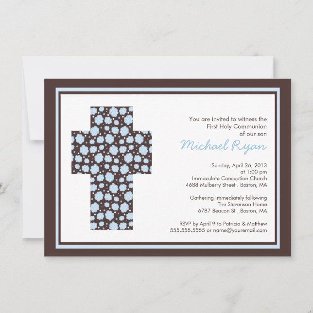 Invitation CommunionInvitation des Garçons de Croix Bleue Bro (Devant)