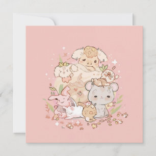 Invitation Compagnons pastel en fleurs