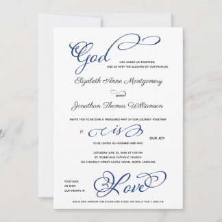 Invitation Compas Rose Dieu est Amour Mariage chrétien