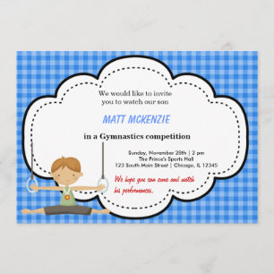 Invitation Compétition de garçons gymnastique (Bleu)