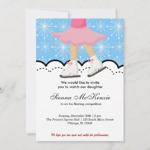 Invitation Compétition de patinage sur glace (bleu)