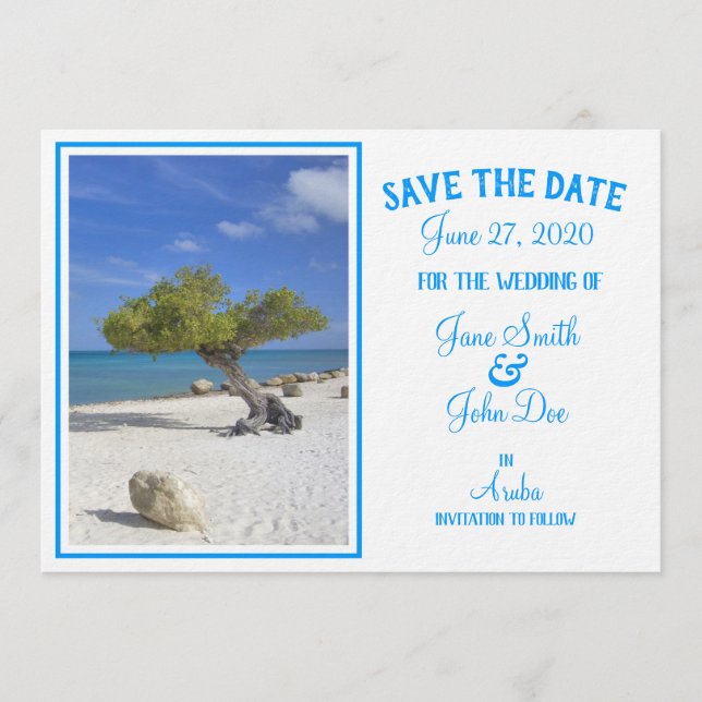 Invitation Completely Editable Save the Date Aruba Divi Tree (Devant)