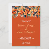 Composition de fleurs sauvages orange Mariage Oran