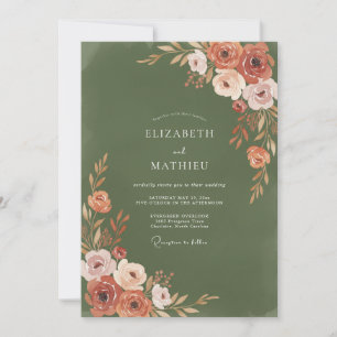 Invitation Composition florale luxuriante en terre cuite pour