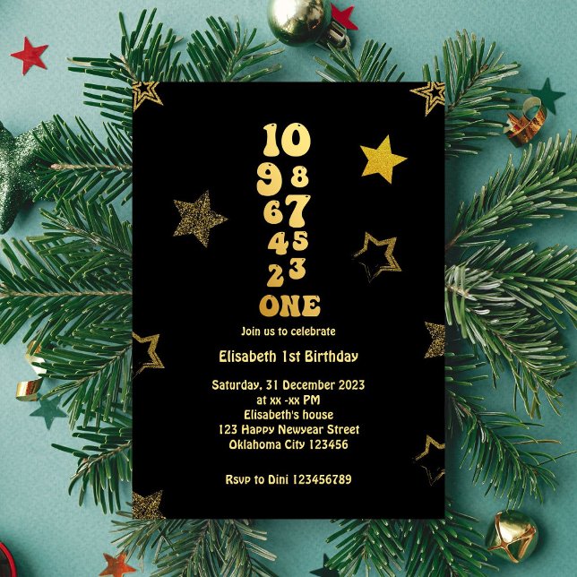 Invitation Compte à rebours de la veille du Nouvel An Premier (Créateur téléchargé)