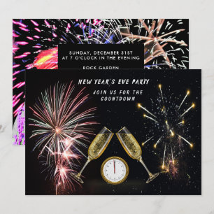 Invitation Compte à rebours des feux d'artifice du Nouvel An