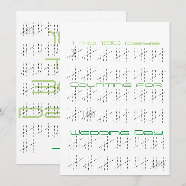 Invitation Compter les jours avec des bâtons (Devant / Derrière)