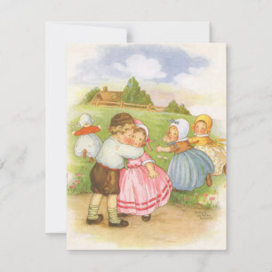 Invitation Comptines de Mère l'Oie Georgie Porgie vintage