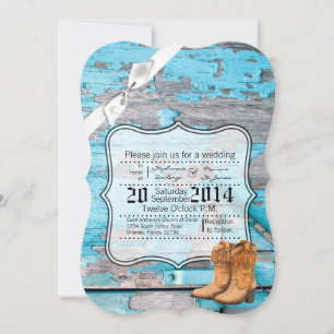 Invitation Comptoir de bottes en bois de la grange bleue 5x7 