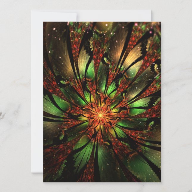 Invitation Conception Abstraite des fleurs fractales. (Devant)