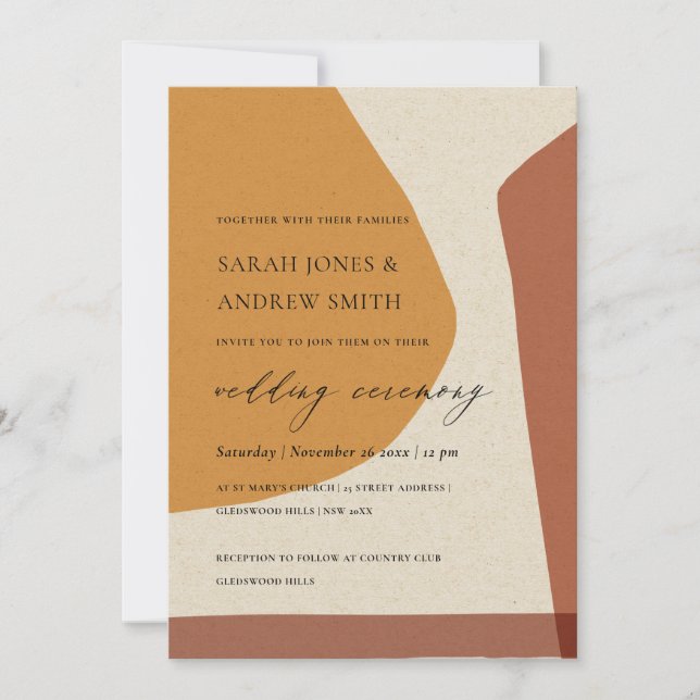 INVITATION CONCEPTION ABSTRAITE MODERNE DE LA TERRACOTTA (Devant)