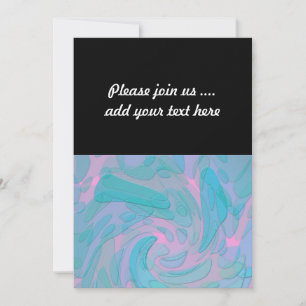 Invitation Conception Abstraite Moderne en Bleus et Roses