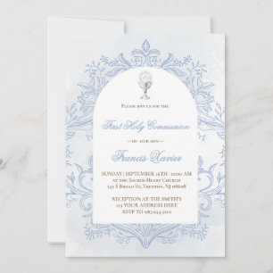 Invitation conception bleue Première Sainte Communion