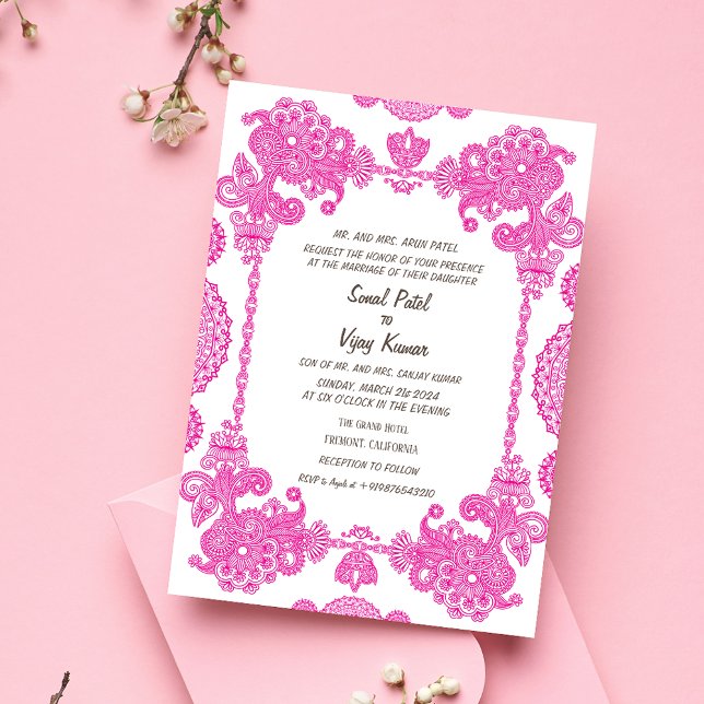 Invitation Conception complexe du Mariage indien (Créateur téléchargé)