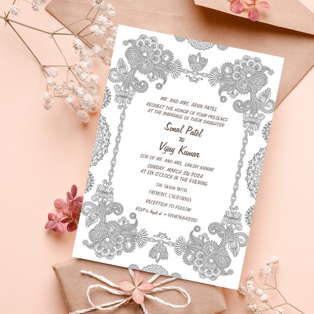 Invitation Conception complexe du Mariage indien (Créateur téléchargé)