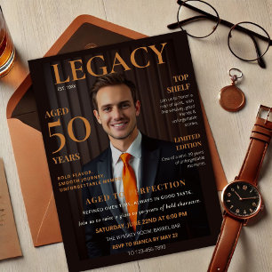 Invitation Conception d'anniversaire Legacy pour lui – Étique