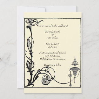 Invitation Conception d'Aubrey Beardsley dans les années 1920