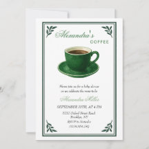 Conception de Baby Shower avec tasse de café vert