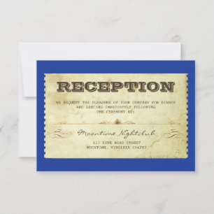 Invitation conception de billet vintage pour réception de mar