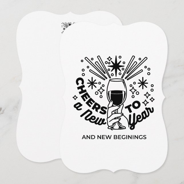 Invitation Conception de célébration de la nouvelle année : À (Devant / Derrière)