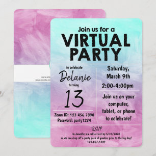 Invitation Conception de design aquarelle pour fête d'anniver