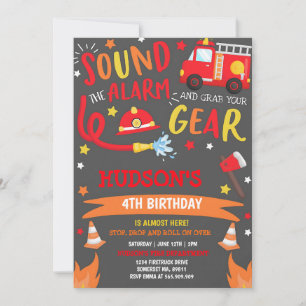 Invitation Conception de fête d'anniversaire de camion de pom