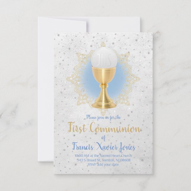 Invitation conception de la communion catholique sainte (Devant)