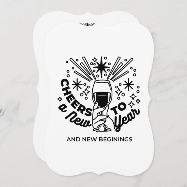 Invitation Conception de la fête du Nouvel An (Devant / Derrière)