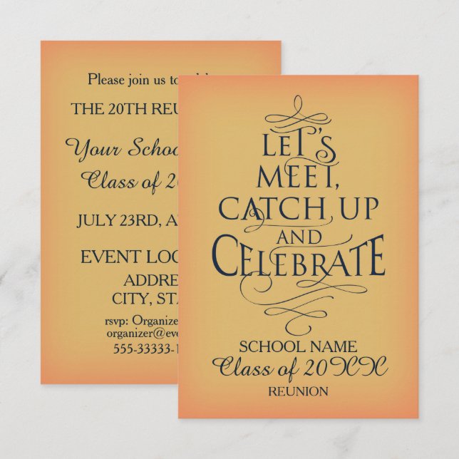 Invitation Conception de la réunion scolaire (Devant / Derrière)