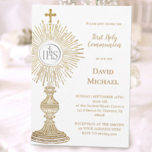 Invitation Conception de l'ostensoir catholique Première Sa