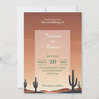 Invitation Conception de mariage moderne dans le désert – Cou