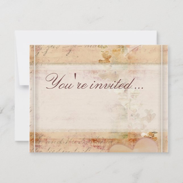 Invitation Conception de mariage vintage rétro (Devant)