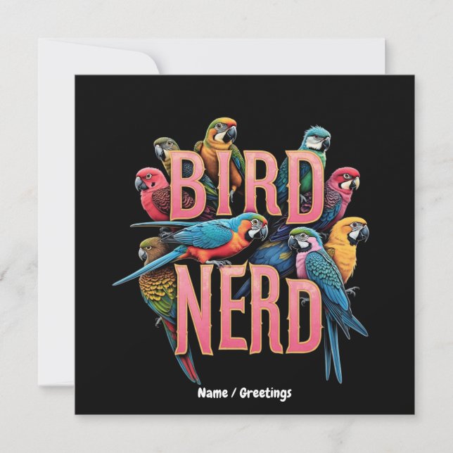 Invitation Conception de nerd d'oiseau drôle pour les observa (Devant)
