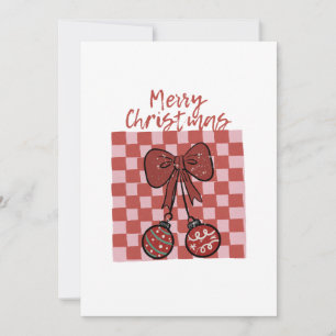 Invitation Conception de nœud et d'ornements de Noël rétro jo