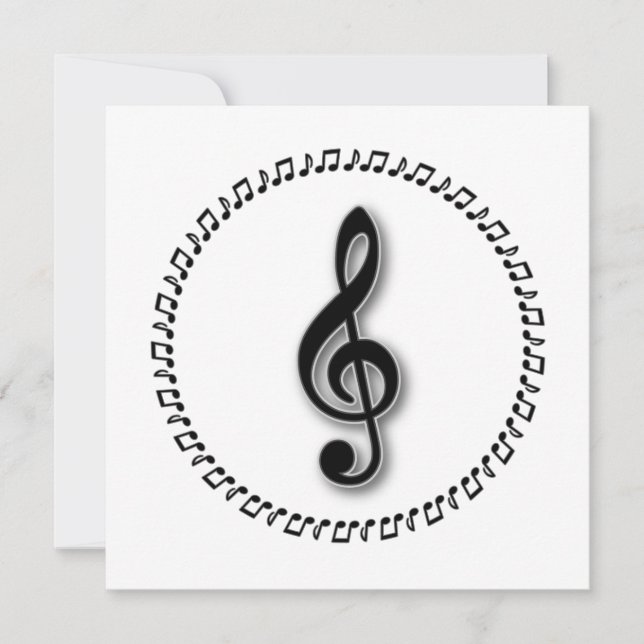 Invitation Conception de notes de musique Treble Clef (Devant)