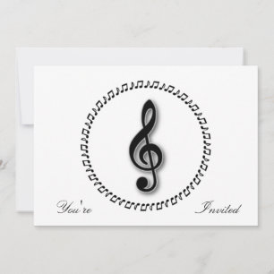 Invitation Conception de notes de musique Treble Clef