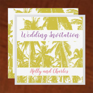 Invitation Conception de palmiers tropicaux Mariage sur la pl