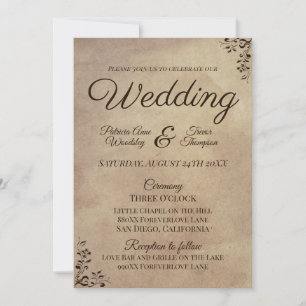 Invitation Conception de parchemin rustique élégant en roulea